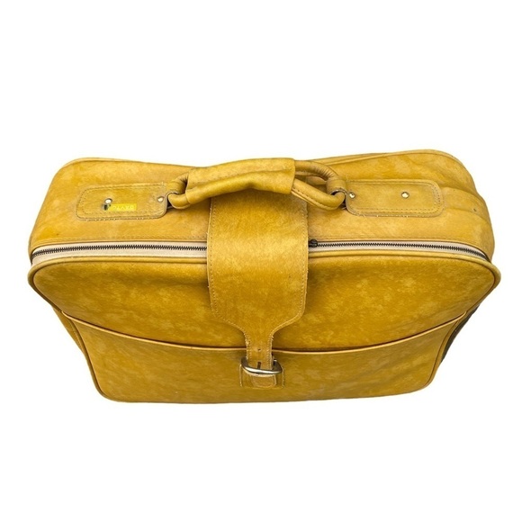 Vintage 70s Samsonite mustard color Caribbea II luggage 22x13 - Picture 4 of 12